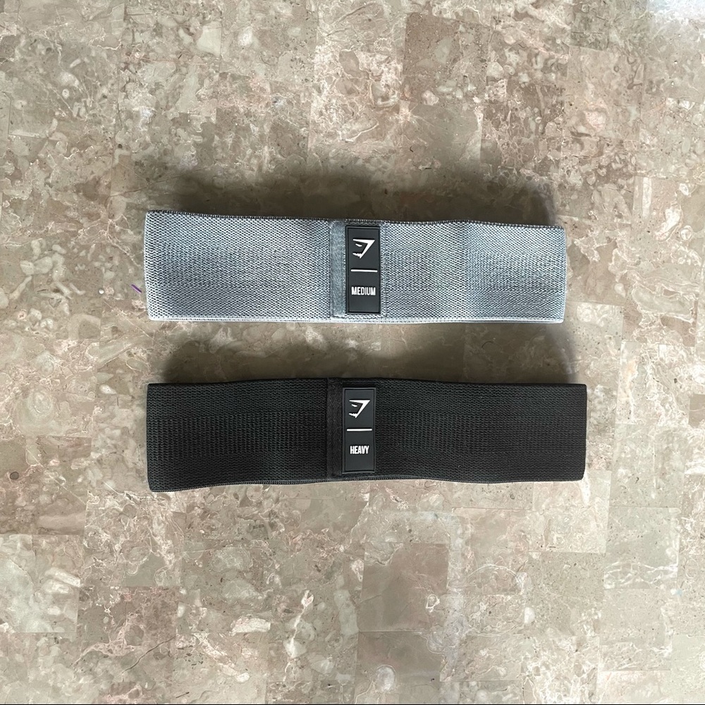 Gymshark Medium and Heavy Glute Band, Grey & Black